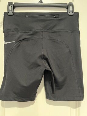 Nike Black High-Rise Bike Shorts with Reflective Swoosh - Like New!
